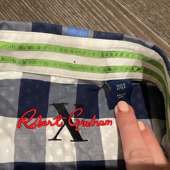 Robert Graham X Collection Men’s Plaid Shirt Button Down Short Sleeve Size 2XLT - Picture 3 of 8